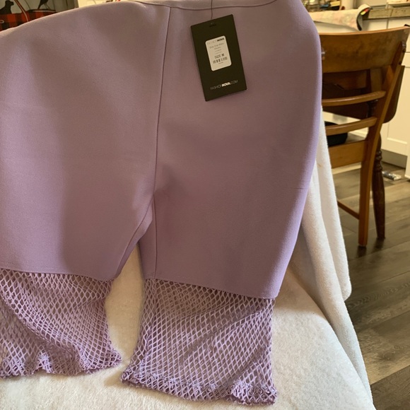 Fashion Nova Cardi B Women's Lavender Purple Mesh Bike Short Legging Capris Sz M - Picture 5 of 10